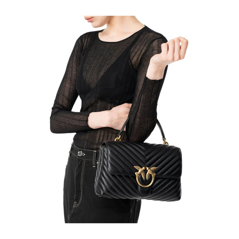 Pinko Borsa a mano Borsa Donna tracolla Love Lady Puff Nero oro P25 - PINKO 100043A0GK - Z99Q - UNI - Francavilla Moda